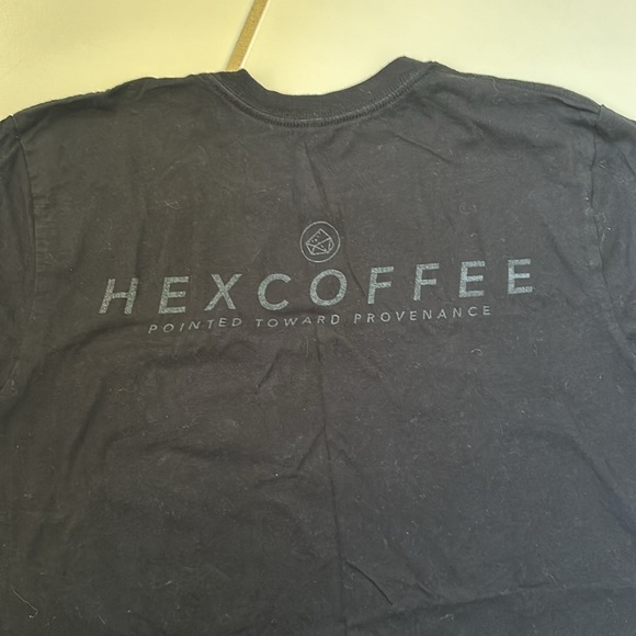 Hex Coffee Black T-Shirt Front Pocket Size Small - Picture 2 of 6